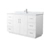 Wyndham Collection Elan TK 60" Free Standing Single Basin Vanity Set with Cabinet and Marble Vanity Top White / Brushed Nickel Hardware