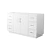 Wyndham Collection Elan TK 60" Single Free Standing Vanity Cabinet Only - Less Vanity Top White / Brushed Nickel Hardware