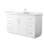 Wyndham Collection Elan TK 60" Free Standing Single Basin Vanity Set with Cabinet and Quartz Vanity Top White / Giotto Quartz Top / Brushed Nickel Hardware