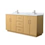 Wyndham Collection Elan TK 72" Free Standing Double Basin Vanity Set with Cabinet and Marble Vanity Top Light Oak / Brushed Nickel Hardware