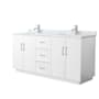 Wyndham Collection Elan TK 72" Free Standing Double Basin Vanity Set with Cabinet and Marble Vanity Top White / Brushed Nickel Hardware