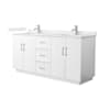 Wyndham Collection Elan TK 72" Free Standing Double Basin Vanity Set with Cabinet and Quartz Vanity Top White / Giotto Quartz Top / Brushed Nickel Hardware