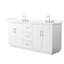 Wyndham Collection Elan TK 72" Free Standing Double Basin Vanity Set with Cabinet and Quartz Vanity Top White / White Quartz Top / Brushed Nickel Hardware