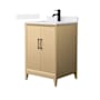 Wyndham Collection Janna 24" Free Standing Single Basin Vanity Set with Cabinet and Cultured Marble Vanity Top White Oak / White Cultured Marble Top / Matte Black Hardware