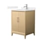 Wyndham Collection Janna 24" Free Standing Single Basin Vanity Set with Cabinet and Cultured Marble Vanity Top White Oak / Carrara Cultured Marble Top / Brushed Nickel Hardware
