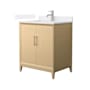 Wyndham Collection Janna 30" Free Standing Single Basin Vanity Set with Cabinet and Cultured Marble Vanity Top White Oak / White Cultured Marble Top / Brushed Nickel Hardware