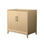 Wyndham Collection Janna 36" Single Free Standing Vanity Cabinet Only - Less Vanity Top White Oak / Matte Black Hardware