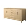 Wyndham Collection Janna 66" Double Free Standing Vanity Cabinet Only - Less Vanity Top White Oak / Matte Black Hardware