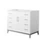 Wyndham Collection Amici 42" Single Free Standing Vanity Cabinet Only - Less Vanity Top White / Brushed Nickel Hardware