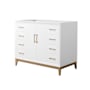 Wyndham Collection Amici 42" Single Free Standing Vanity Cabinet Only - Less Vanity Top White / Satin Bronze Hardware