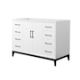 Wyndham Collection Amici 48" Single Free Standing Vanity Cabinet Only - Less Vanity Top White / Matte Black Hardware