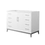 Wyndham Collection Amici 48" Single Free Standing Vanity Cabinet Only - Less Vanity Top White / Brushed Nickel Hardware