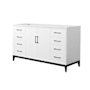 Wyndham Collection Amici 60" Single Free Standing Vanity Cabinet Only - Less Vanity Top White / Matte Black Hardware