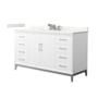 Wyndham Collection Amici 60" Free Standing Single Basin Vanity Set with Cabinet and Quartz Vanity Top White / Giotto Quartz Top / Brushed Nickel Hardware