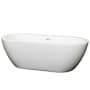 Wyndham Collection Soho 68" Free Standing Acrylic Soaking Tub with Center Drain, Drain Assembly, and Overflow White / Shiny White Trim