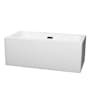 Wyndham Collection Melody 60" Free Standing Acrylic Soaking Tub with Center Drain, Drain Assembly, and Overflow White / Matte Black Trim