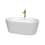 White / Polished Chrome Trim / Brushed Gold Faucet