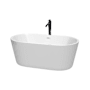 White / Shiny White Trim / Matte Black Faucet