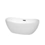 Wyndham Collection Rebecca 60" Free Standing Acrylic Soaking Tub with Center Drain, Drain Assembly, and Overflow White / Matte Black Trim