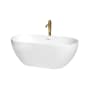 White / Shiny White Trim / Brushed Gold Faucet