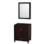 Wyndham Collection Sheffield 30" Single Free Standing Vanity Cabinet - Less Vanity Top Espresso
