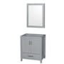 Wyndham Collection Sheffield 30" Single Free Standing Vanity Cabinet - Less Vanity Top Gray