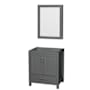 Wyndham Collection Sheffield 30" Single Free Standing Vanity Cabinet - Less Vanity Top Dark Gray / Brushed Chrome Hardware