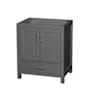 Wyndham Collection Sheffield 30" Single Free Standing Vanity Cabinet Only - Less Vanity Top Dark Gray