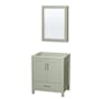 Wyndham Collection Sheffield 30" Single Free Standing Vanity Cabinet - Less Vanity Top Light Green / Brushed Nickel Hardware