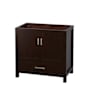 Wyndham Collection Sheffield 35" Single Freestanding Hardwood Vanity Cabinet Only - Less Vanity Top Espresso / Brushed Chrome Hardware