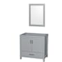Wyndham Collection Sheffield 36" Single Free Standing Vanity Cabinet - Less Vanity Top Gray