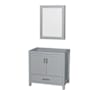 Wyndham Collection Sheffield 36" Single Free Standing Vanity Cabinet - Less Vanity Top Gray