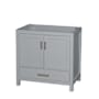 Wyndham Collection Sheffield 35" Single Freestanding Hardwood Vanity Cabinet Only - Less Vanity Top Gray / Brushed Chrome Hardware