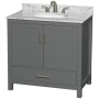 Dark Gray / White Carrara Marble Top / Brushed Chrome Hardware