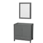 Wyndham Collection Sheffield 36" Single Free Standing Vanity Cabinet - Less Vanity Top Dark Gray / Brushed Chrome Hardware