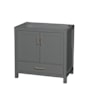 Wyndham Collection Sheffield 36" Single Free Standing Vanity Cabinet Only - Less Vanity Top Dark Gray / Brushed Chrome Hardware