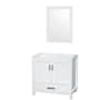 Wyndham Collection Sheffield 36" Single Free Standing Vanity Cabinet - Less Vanity Top White