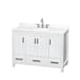 Wyndham Collection Sheffield 48" Free Standing Single Basin Vanity Set with Cabinet and Quartz Vanity Top White / White Quartz Top / Brushed Chrome Hardware