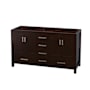 Wyndham Collection Sheffield 59" Double Freestanding Hardwood Vanity Cabinet Only - Less Vanity Top Espresso / Brushed Chrome Hardware