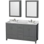 Dark Gray / White Carrara Marble Top / Brushed Chrome Hardware