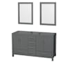 Wyndham Collection Sheffield 59" Double Free Standing Vanity Cabinet Only - Less Vanity Top Dark Gray / Brushed Chrome Hardware