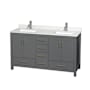 Wyndham Collection Sheffield 60" Free Standing Double Basin Vanity Set with Cabinet and Quartz Vanity Top Dark Gray / Giotto Quartz Top / Brushed Chrome Hardware