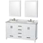 White / White Carrara Marble Top / Brushed Chrome Hardware