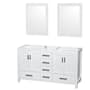 Wyndham Collection Sheffield 59" Double Free Standing Vanity Cabinet Only - Less Vanity Top White