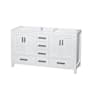 Wyndham Collection Sheffield 59" Double Freestanding Hardwood Vanity Cabinet Only - Less Vanity Top White / Brushed Chrome Hardware