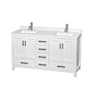 Wyndham Collection Sheffield 60" Free Standing Double Basin Vanity Set with Cabinet and Quartz Vanity Top White / Giotto Quartz Top / Brushed Chrome Hardware