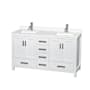 Wyndham Collection Sheffield 60" Free Standing Double Basin Vanity Set with Cabinet and Quartz Vanity Top White / White Quartz Top / Brushed Chrome Hardware