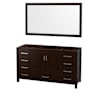 Wyndham Collection Sheffield 60" Single Free Standing Vanity Cabinet - Less Vanity Top Espresso