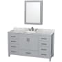 Gray / White Carrara Marble Top / Brushed Chrome Hardware