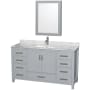 Gray / White Carrara Marble Top / Brushed Chrome Hardware